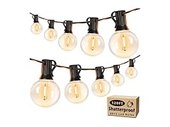 Brightever 120ft Outdoor G40 LED Globe String Lights