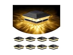 Brightever Solar Post Cap Lights 8 Pack Black