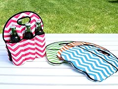 Chevron Neoprene 6-Pack Carrier Set of 4