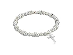 Nine West Silver Women's Cross Stretch Bangle