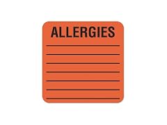tabbies Medical Labels for Allergies, 2 x 500/Roll