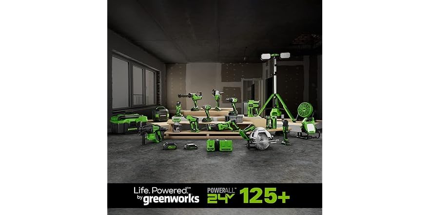 Ponceuse Orbitale Greenworks 24V Sans Fil - 5" Vitesse Variable - Sac à Poussière - Outil Seul