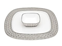 2 pc Weave Pattern Square Chip & Dip