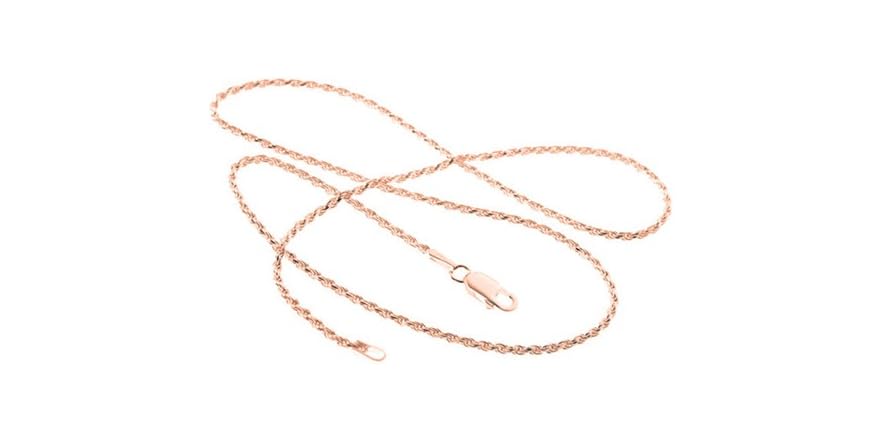 18k Rose Gold PLAted Sterling Silver rope chain