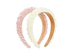 2 Pack Crystal & Pearl Padded Headbands