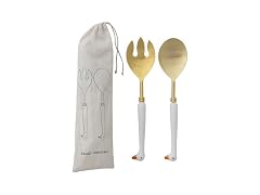 Creative Co-Op Stainless Steel Spoon and Fork Salad Servers 