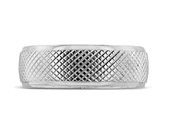 8 MM Brushed Finish Saw-Tooth Men's Titanium