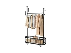 CuisinSmart Rolling Clothes Rack with Wheels Black