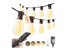 luckystyle 100FT LED Outdoor String Lights with Remote