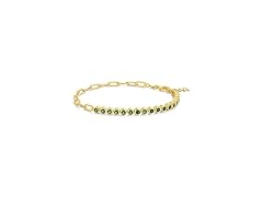Sterling Forever Emerald Chain Bracelet