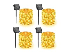 Minetom Solar Fairy Lights, 4 Pack Total 132 FT 400 LED Solar String Lights