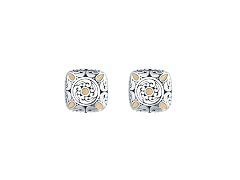Silver Two Tone Artisan Stud Earring