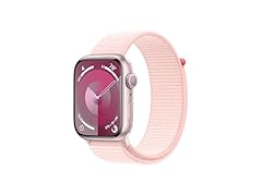 Apple Watch Series 9 [GPS 45mm] Smartwatch with Pink Aluminum Case with Pink Sport Loop. Fitness Tracker, Blood Oxygen & ECG Apps, Always-On Retina Display, Carbon Neutral (Open Box)