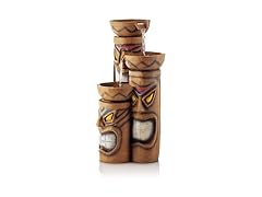 Alpine Corporation 29" H Outdoor 3-Tiered Tiki Head Bowl Waterfall