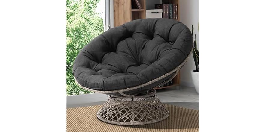 Bme 46" Swivel Papasan Reading Chair
