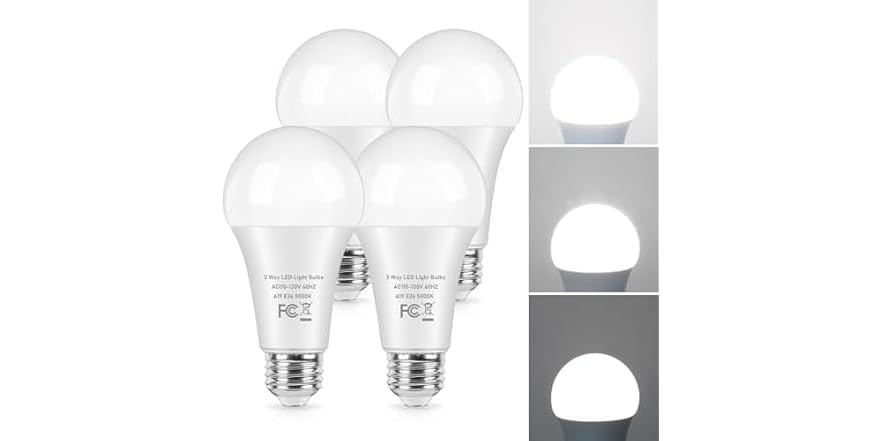 3 Way Light Bulbs 50/100/150W Equivalent Daylight White