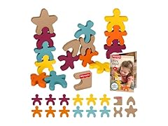 Fisher-Price Wood Montessori Toy Stacking Shapes