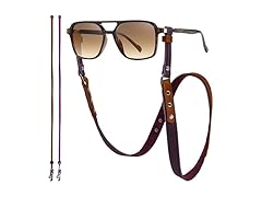 Leather Glasses Strap Unisex- Red Brown