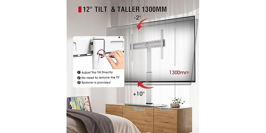 AOKCOS TV Standfuss TV Ständer Neigbar Schwenkbar Höhenverstellbar für 32-55 Zoll Fernseher
