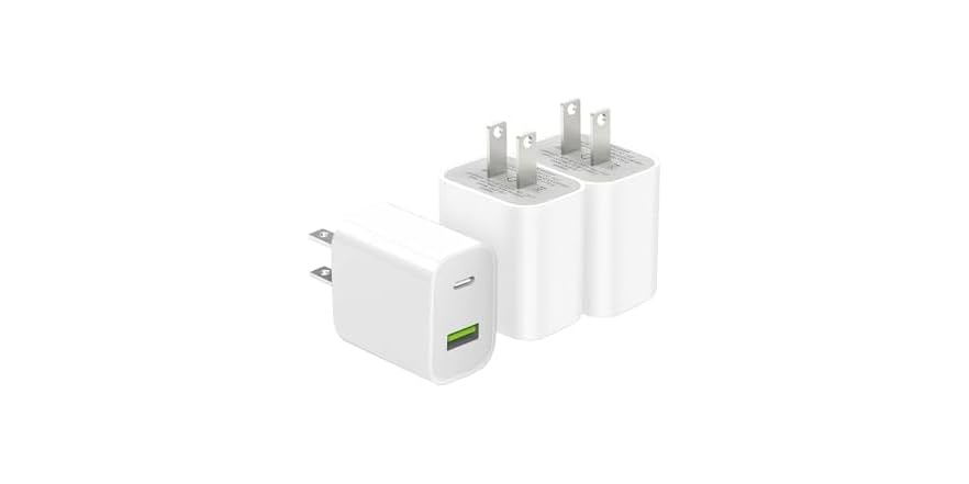 3 Pack 20W Dual Port USB C Charger Block $5.99 + Free S&H w/ Prime at Woot!