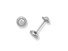 14K Fluted Round Screwback Earring