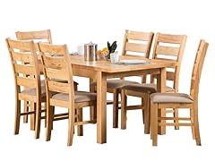 Lowell 7-Pc Oak Finish Dining Set
