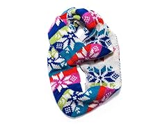 Candy Coated Snowflake Eternity Scarf, White