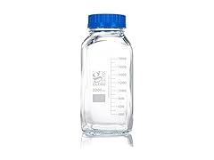 Glass Square Media Bottle, 2000mL,10/Box