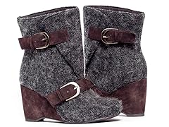 Melissa Short Wedge Boot, Grey