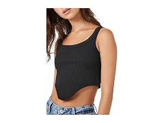 Forever 21  (L) Seamless Curve-Hem Cropped Top