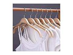 JS HOME Light-Weight Wooden Hangers 30-Pack 
