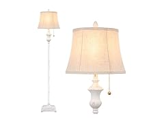 Rustic Vintage White Floor Lamp 64inch