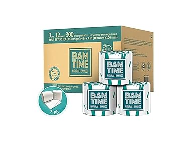 $24.99 BAMTIME Toilet Paper, 24 Rolls dealfomo