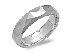 Men's Tungsten Band Ring With X Shape