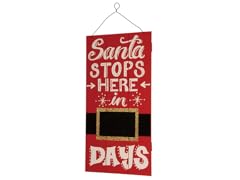 22" Santa Stops Here Hanging Sign