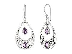 Greg Anthony Bali Genuine Purple Amethyst Earrings