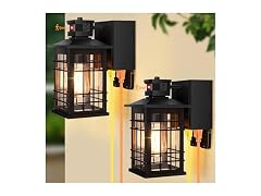 Kondras 2-Pack Porch Lights with GFCI Outlet