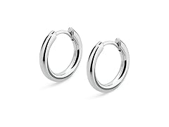 KRKC&CO NS615082 silver hoop earrings men