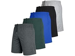 5Pk Mens Cotton Blend Lounge Shorts