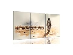 bizabuyJesus And Lamb Canvas Wall Art