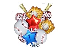 LYST 14PCS Baseball Foil Balloons With Latex