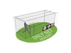 SHANTRA Batting Cage Netting - 55'L/35'L/20'L, Enclosed Baseball & Softball Cage with Door, PE Hitting Nets for Backyard