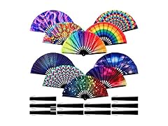 10 PC Bamboo Ribs Rave Folding Fan