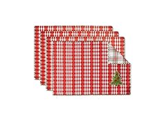 DII Jolly Christmas Tree Reversible Placemat Set