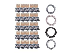 Karma Slim Hair Scrunchies 100 Piece Gray Floral