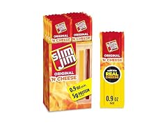 10CT Slim Jim Beef 'N Cheese Smoked Meat Sticks, Original