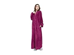 Women's Long Fleece Plush Bathrobe