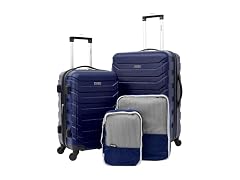 Wrangler 4 Piece Miami Luggage and Packing Cubes Set