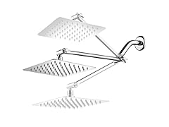HotelSpa Giant 10-inch Stainless Steel Rainfall Showerhead with 11" Solid Brass Adj. Extension Arm