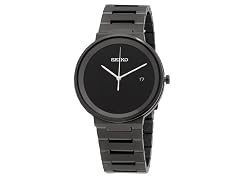 Seiko Essentials Quartz Black Sunray Dial Watch